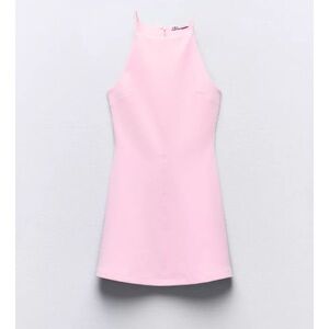 Zara Pink/Coral High Neck Mini Dress